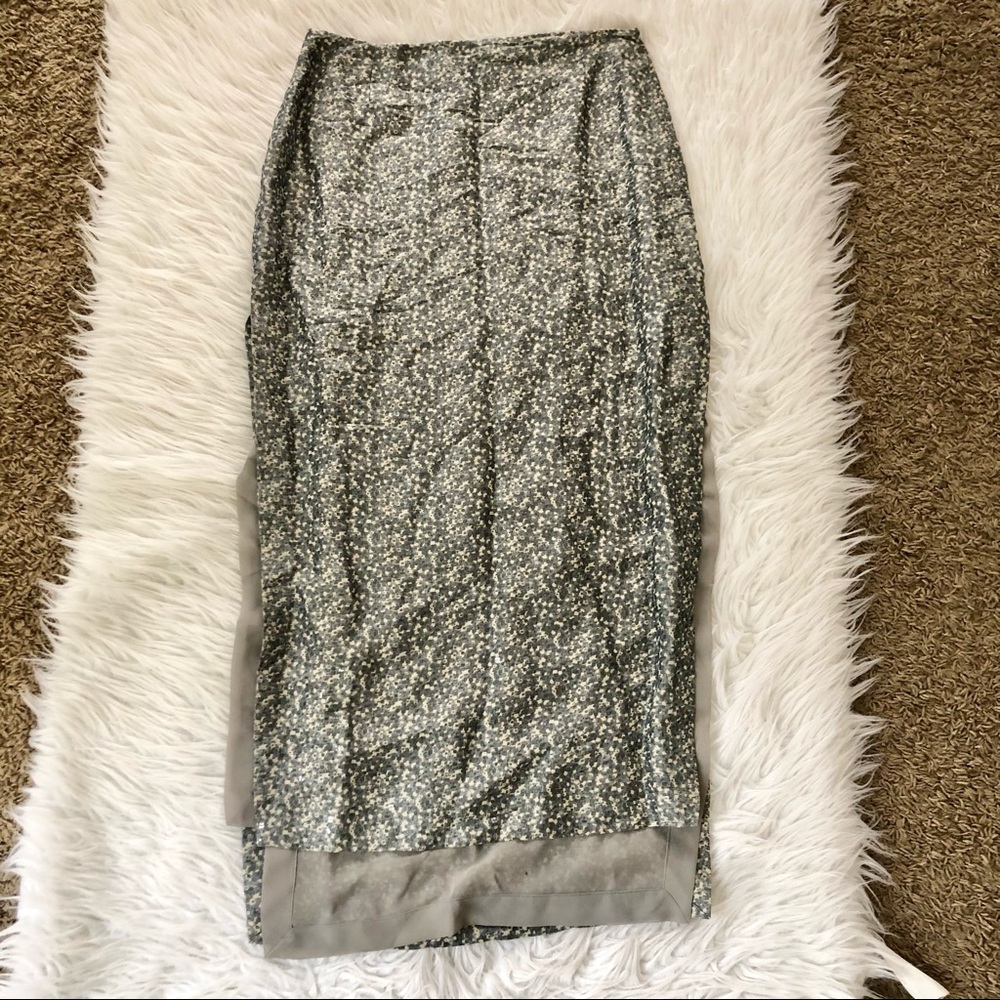 Magaschoni slate green maxi skirt, size 8
